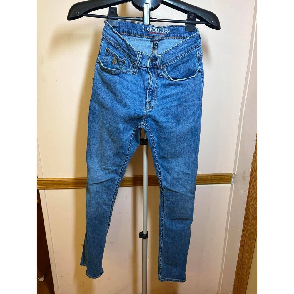 US Polo Assn Mens Slim Straight Jeans Blue Stretch Denim W28 L30